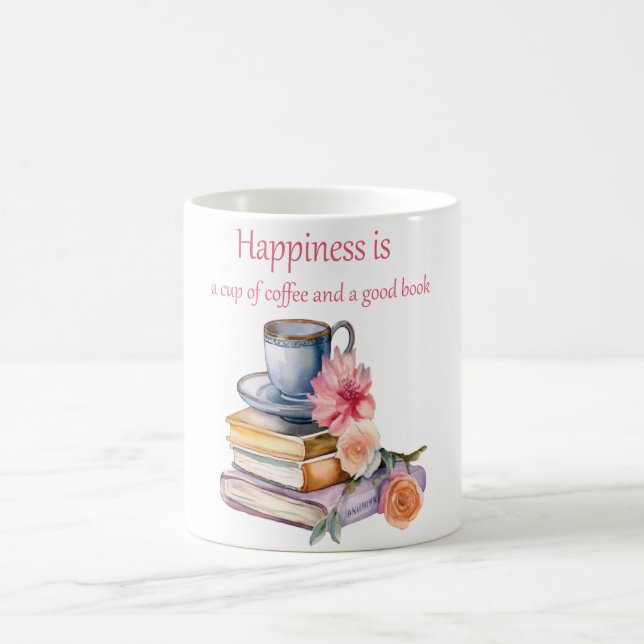 Lycka är kopp i kaffe och bra bok (Center)