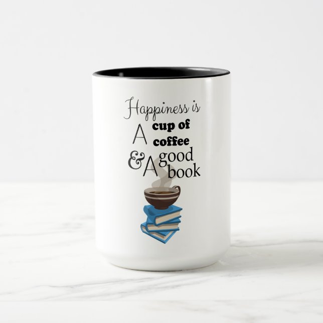Lycka är kopp i kaffe och bra bok (Center)