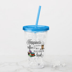 Lycka är Kopp i kaffe och Fantastisk Bok Take Away Mugg