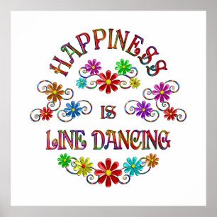 Lycka är Line Dancing Poster