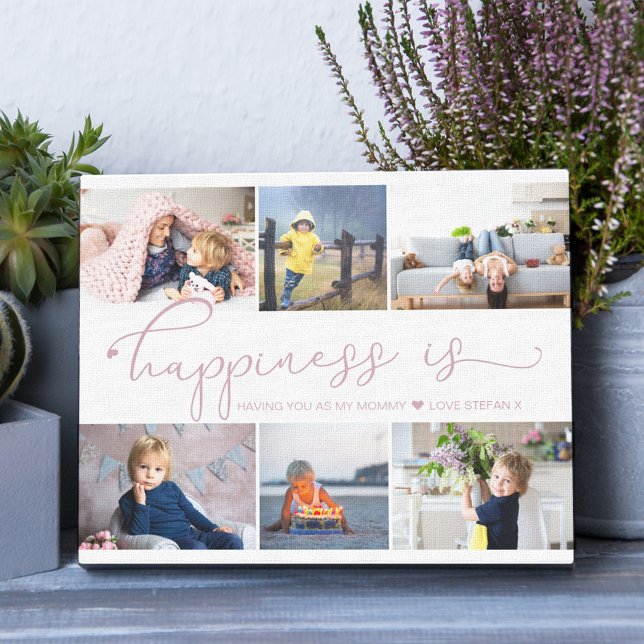 Lycka är | Mamma 6 Fotokollage Canvastryck (Skapare uppladdad)