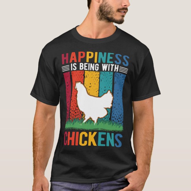Lycka är med Chickens T Shirt (Framsida)
