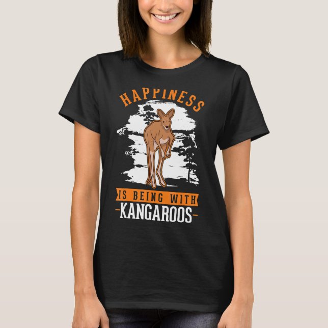 Lycka är med Kangaroos T Shirt (Framsida)