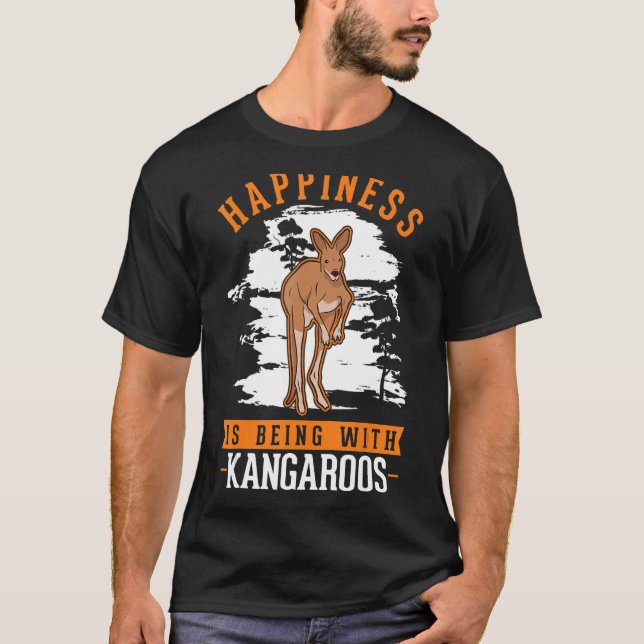 Lycka är med Kangaroos T Shirt (Framsida)