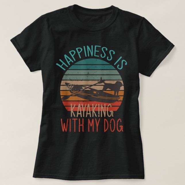 Lycka är med min Hund... Kayak Grap T Shirt (Design framsida)