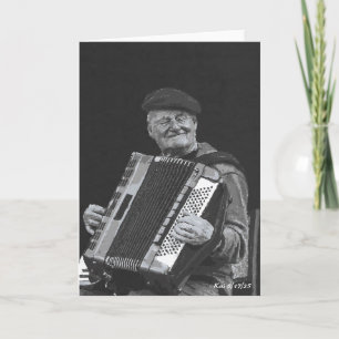 Lycka är, Paris Musician Black & White Art Art Kort