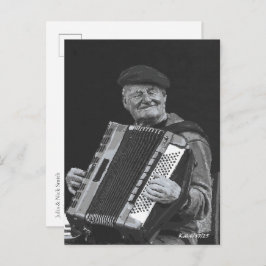 Lycka Är, Paris Musiker Svart & Vitt Konst Vykort