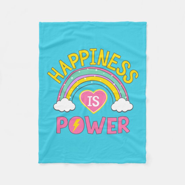 Lycka är Power Rainbow Fleecefilt (Framsidan)