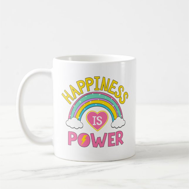 Lycka är Power Rainbow Kaffemugg (Vänster)