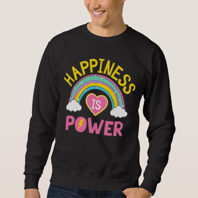 Lycka är Power Rainbow Lång Ärmad Tröja (Framsida)