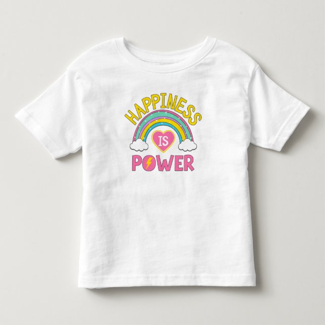 Lycka är Power Rainbow T Shirt (Framsida)