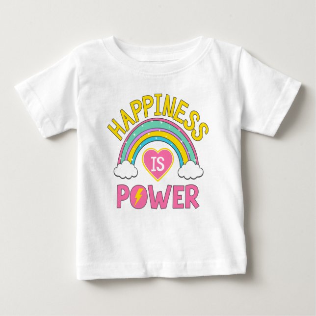 Lycka är Power Rainbow T Shirt (Framsida)