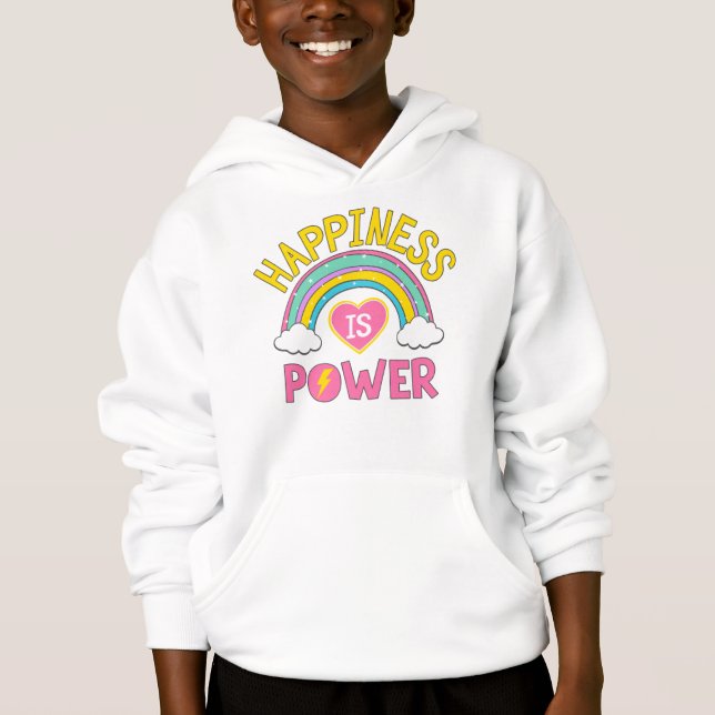 Lycka är Power Rainbow T Shirt (Framsida)