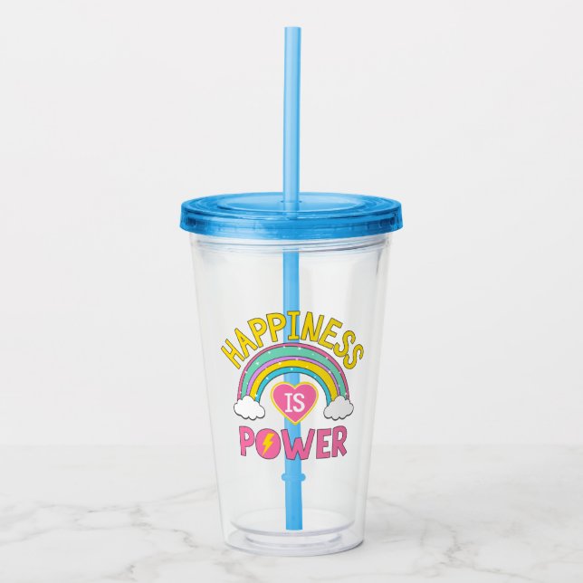 Lycka är Power Rainbow Take Away Mugg (Framsida)