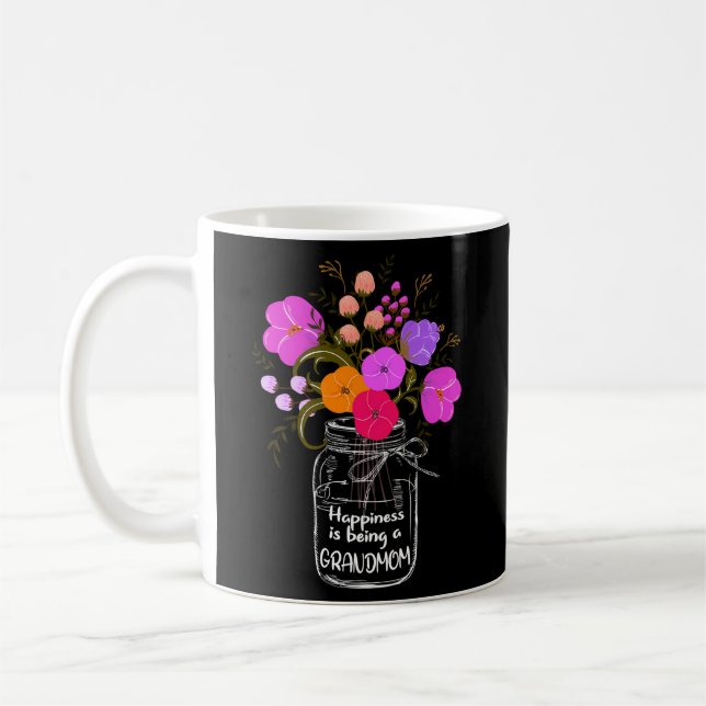 Lycka är som mormor mormor Mamma Flower Kaffemugg (Vänster)