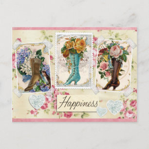 Lycka är Viktorian Steampunk Boots Postcard Vykort