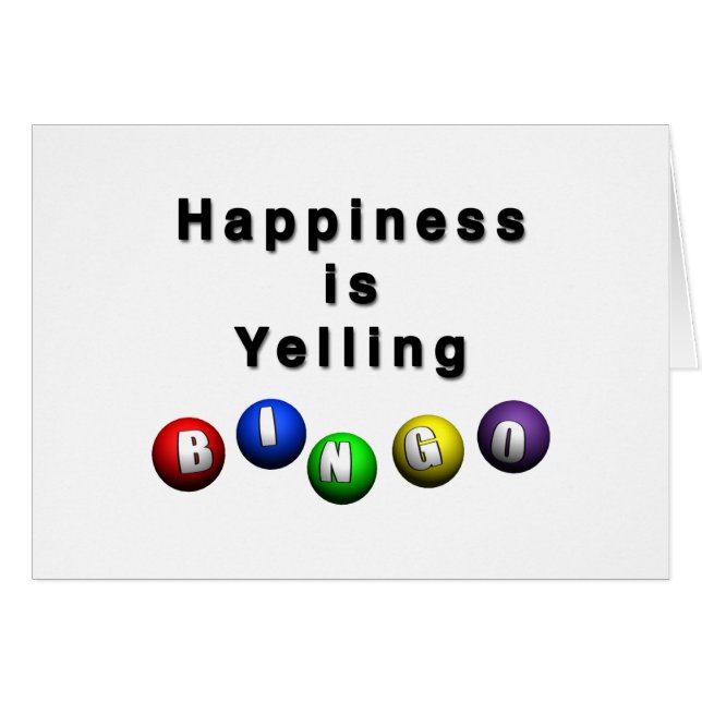 Lycka är Yelling BINGO Hälsningskort (Framsidan Horizontal)