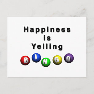 Lycka är Yelling BINGO Vykort