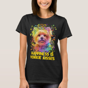 Lycka är Yorkie Kisses Yorkshire Terrier Hund T Shirt