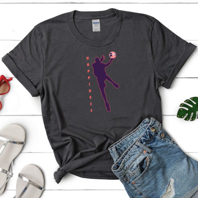 Lycka Basketball Tee, Basketball Fläkt Tees T Shirt (Skapare uppladdad)