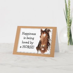 Lycka blir älskad av en HORSE! Humor Kort