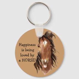 Lycka blir älskad av en HORSE! Humor Nyckelring