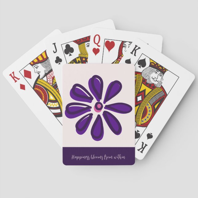 Lycka blommar inifrån - Indigo blomma Casinokort (Baksidan)