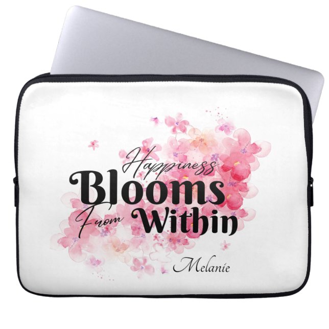 Lycka blommar inifrån laptop fodral (Framsidan)