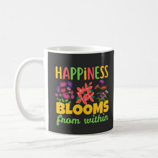 Lycka blommar inifrån Lycka Vår Kaffemugg (Vänster)