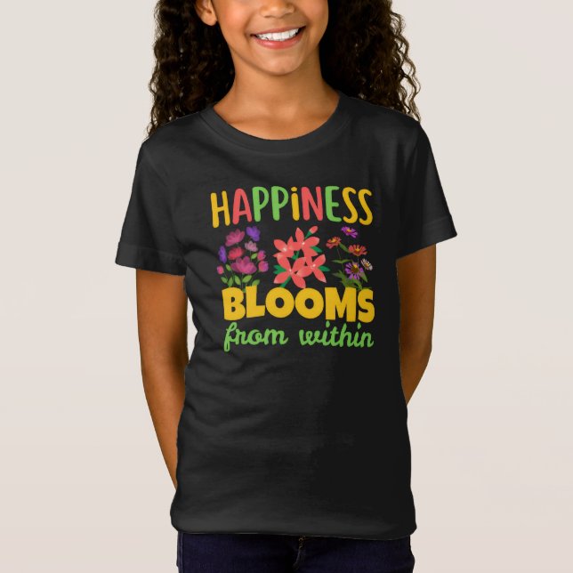 Lycka blommar inifrån Lycka Vår T Shirt (Framsida)