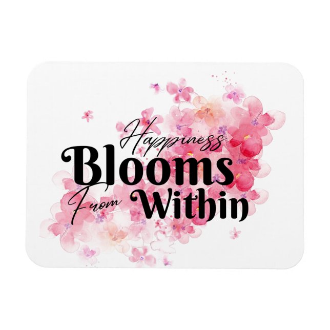 Lycka blommar inifrån magnet (Horisontell)