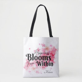 Lycka blommar inifrån Totebag Tygkasse