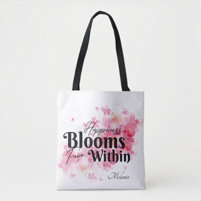 Lycka blommar inifrån Totebag Tygkasse (Framsida)