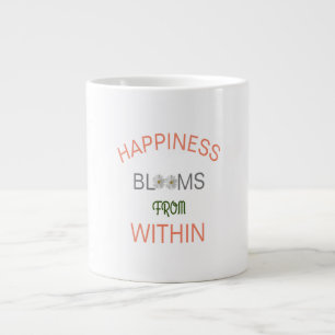 Lycka blommar inom Inspirerande Citat Jumbo Mugg