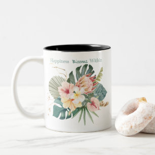 Lycka blommar inom kaffe Mugg
