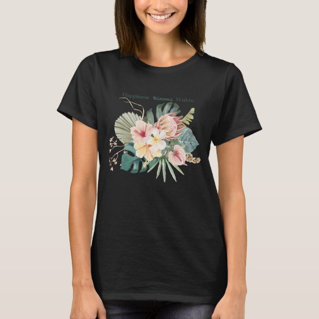 Lycka blommar inom T-Shirt (Framsida)