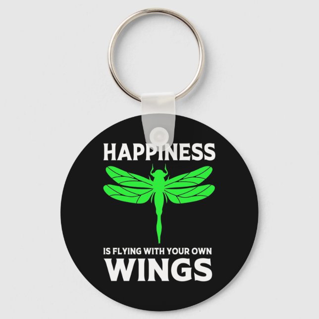 Lycka flyger med Dragonfly Nyckelring (Framsida)