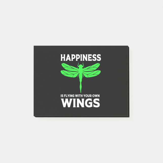 Lycka flyger med Dragonfly Post-it Block (Framsida)