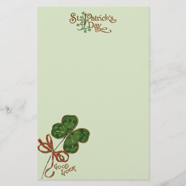 Lycka För Iren St. Patricks Dag Brevpapper (Framsida)