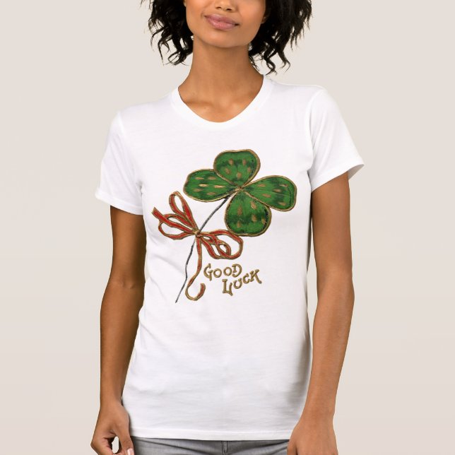 Lycka för irländska damers skjorta tee shirt (Framsida)