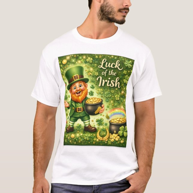 Lycka för irländska mäns skjorta  t shirt (Framsida)
