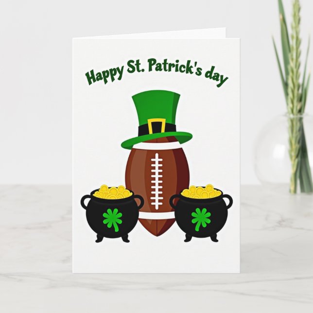 Lycka Fotboll St Patricks Day-kort Kort (Framsida)