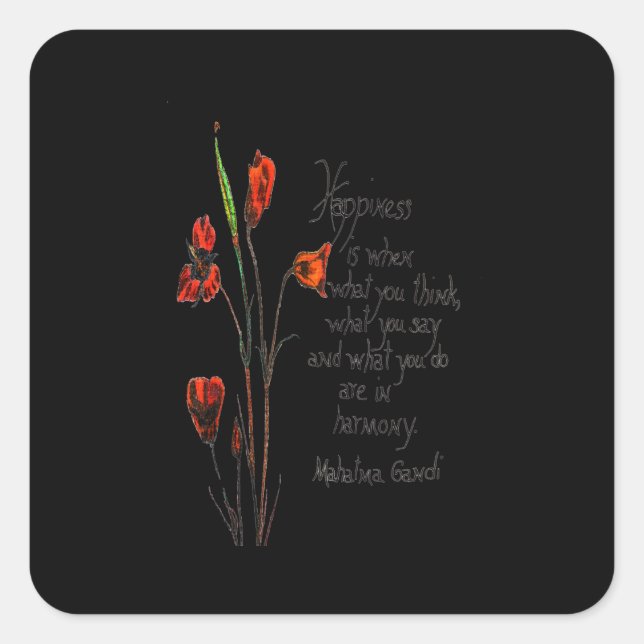 Lycka Fyrkantigt Klistermärke (Framsida)