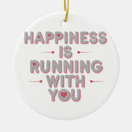 Lycka går med dig, kör lite gåva julgransprydnad keramik