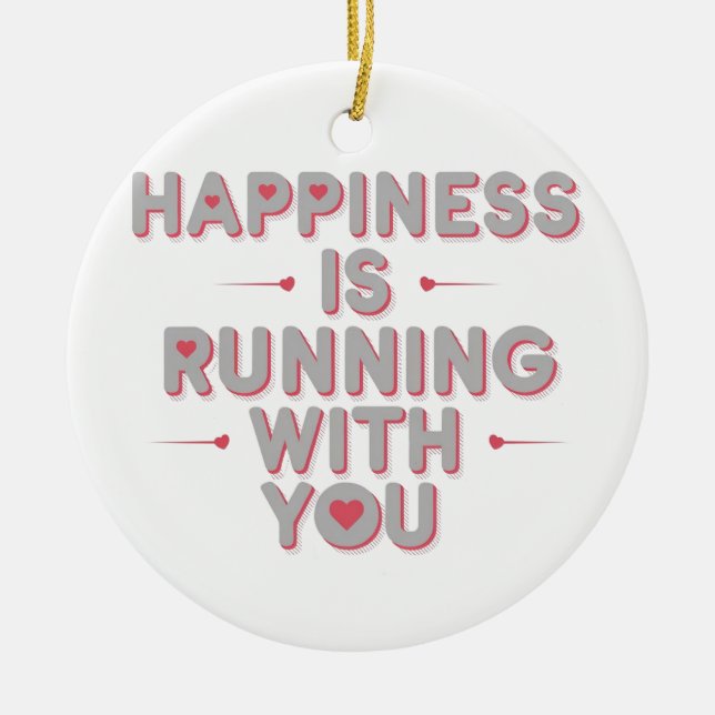 Lycka går med dig, kör lite gåva julgransprydnad keramik (Framsidan)