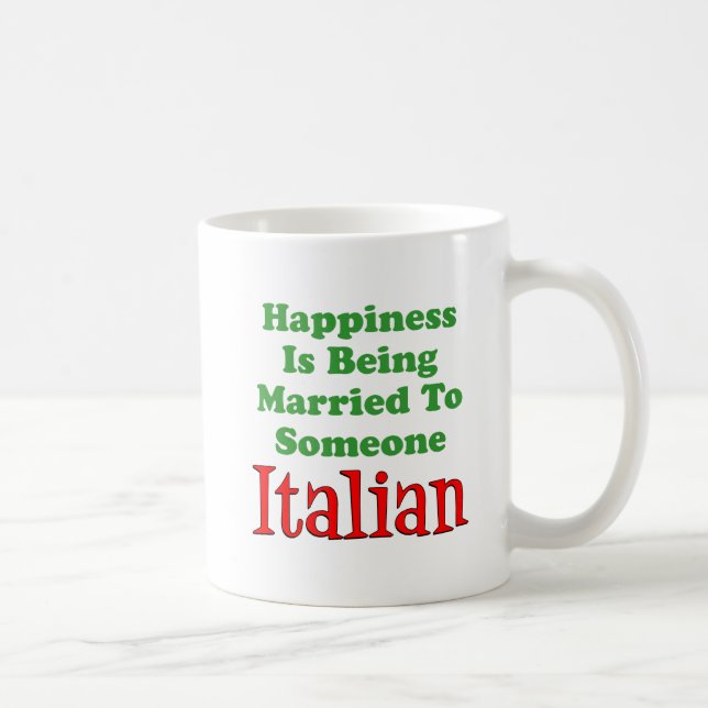 Lycka gift med någon italienare kaffemugg (Höger)