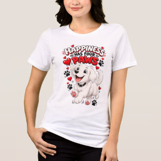 Lycka Har Fyra Tassar Söt Hund T-shirt