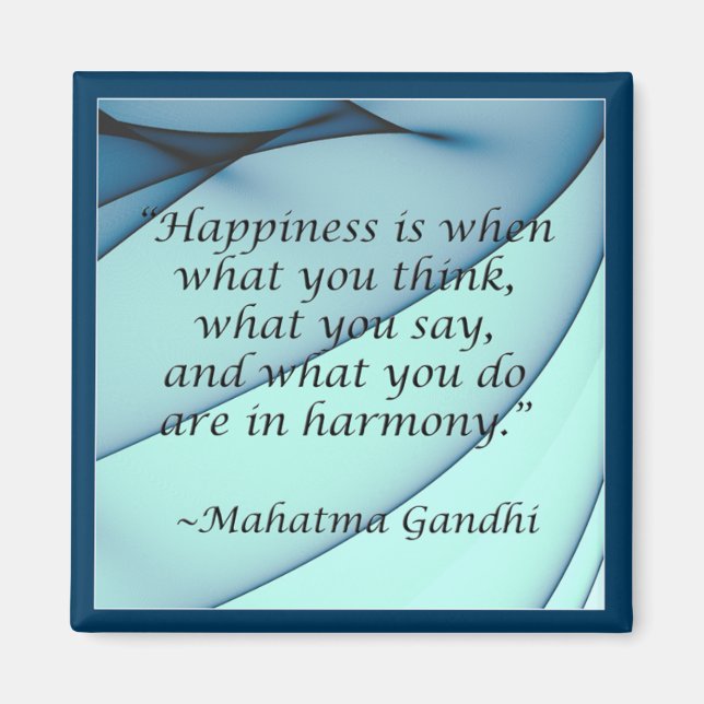 Lycka Harmony Gandhi Quote Magnet (Framsidan)