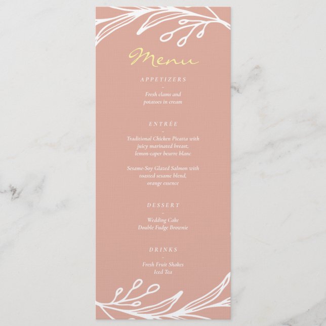 lycka i rosa löv-utandningen Kinas dubbla vid bröl Meny (Framsida)