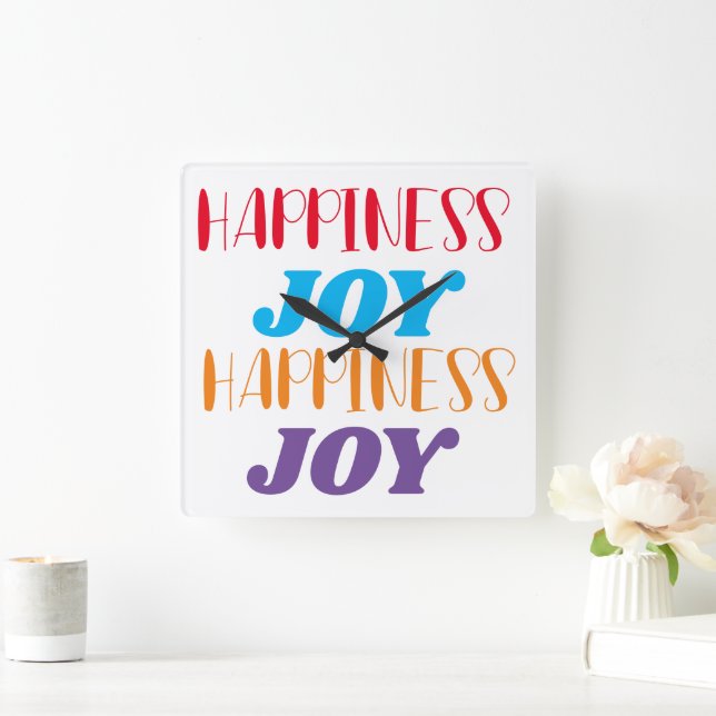 Lycka Joy Wall Clock Fyrkantig Klocka (Hem)